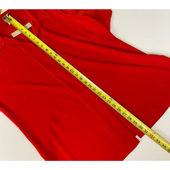 Chico’s Women's Red Long Sleeve Tunic Blouse Top Gold Chain Trim Size 16/18 NWT - Picture 13 of 14